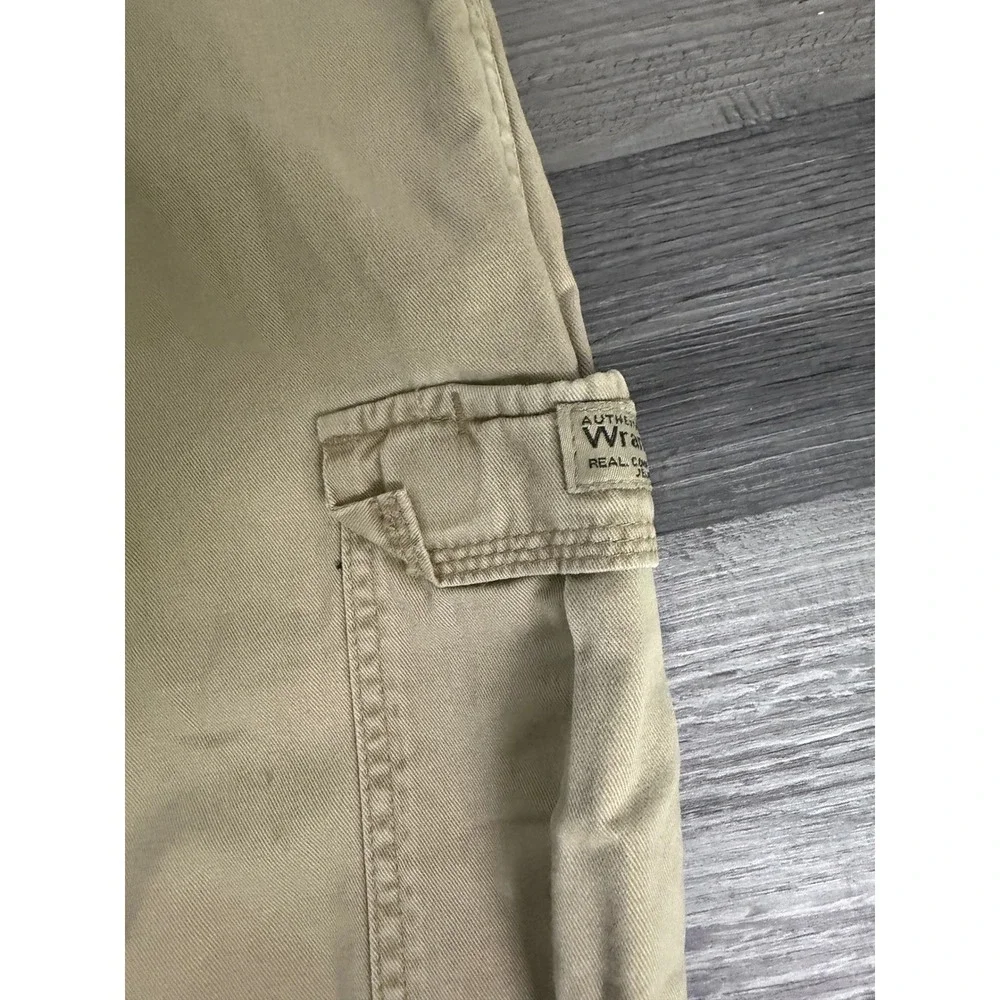 Wrangler Authentics Mens Khaki Cargo Pants 40x30 Tan Cotton Workwear 70LEWGR